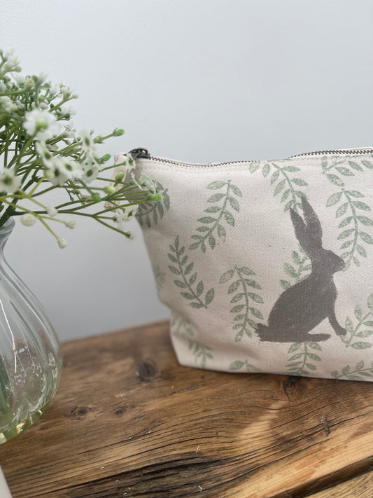 Grey Hare Medium Cosmetic Bag
