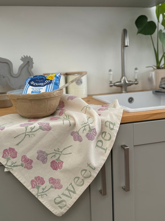 Sweet Pea Organic Tea Towel
