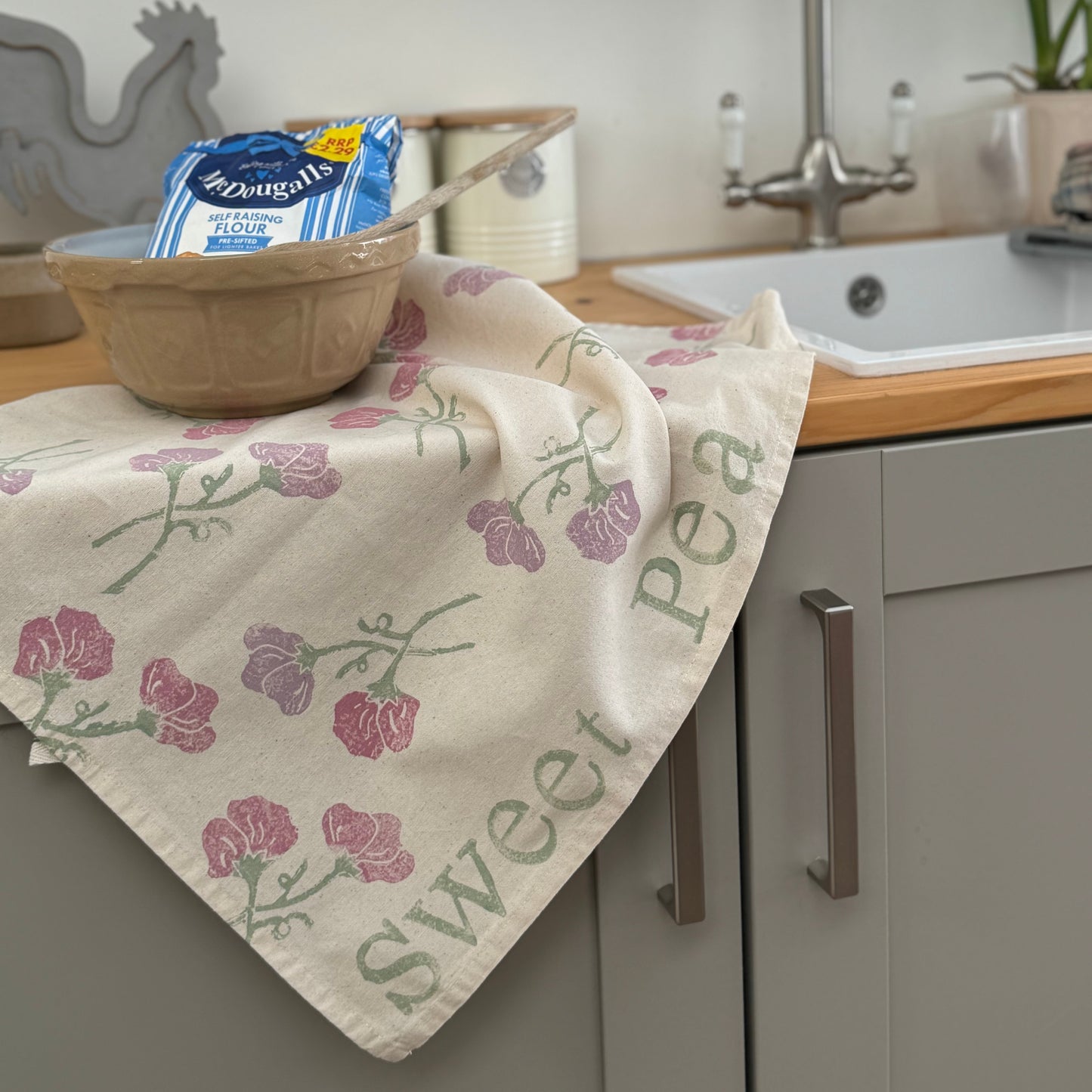 Sweet Pea Organic Tea Towel