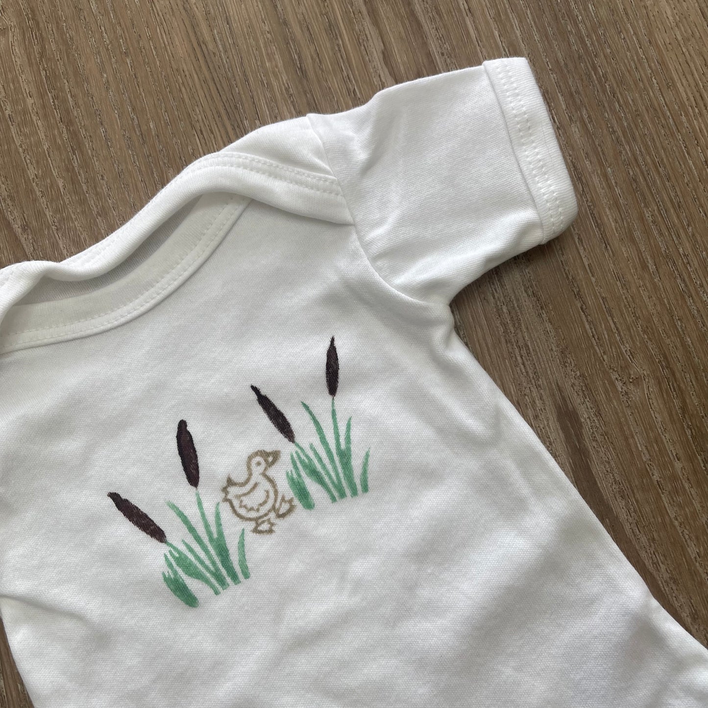 Short sleeve baby grow- Duckling Print