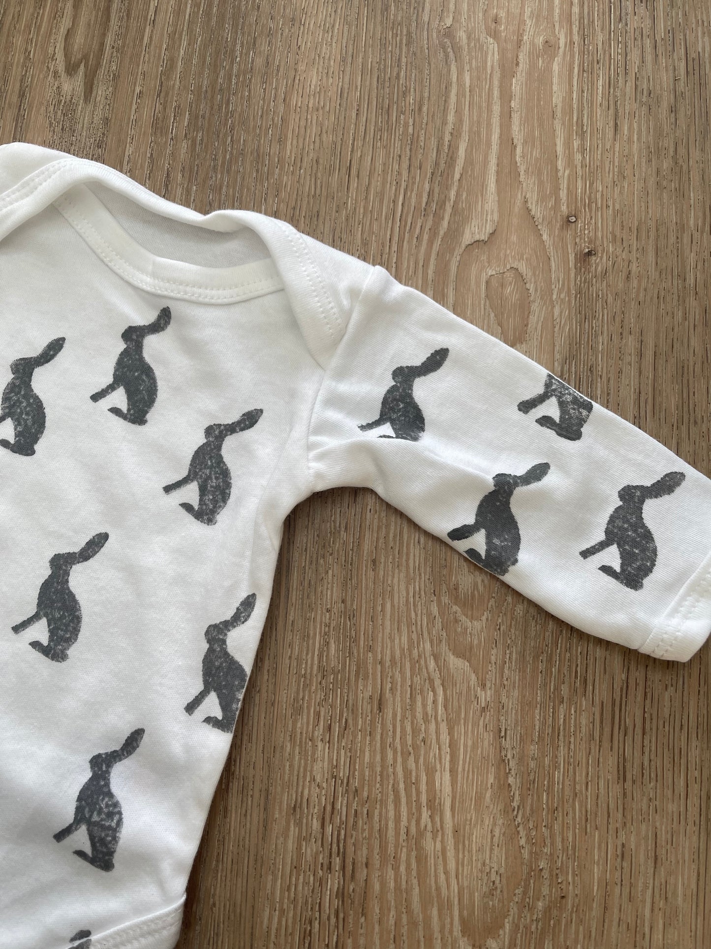 Long sleeve baby grow- Sitting Hares