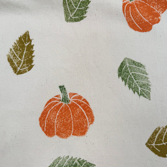 Pumpkins organic cotton tea towel