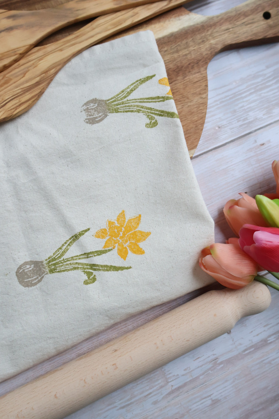 Daffodils 100% Organic Cotton Tea Towel