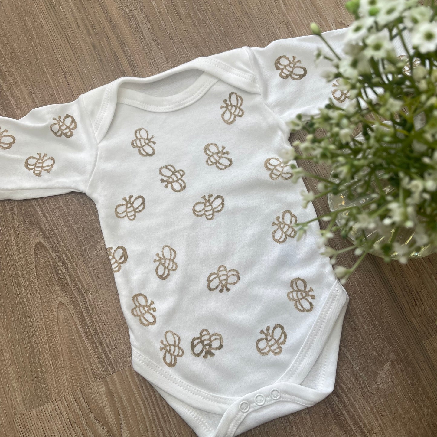 Long sleeve baby grow- Bee