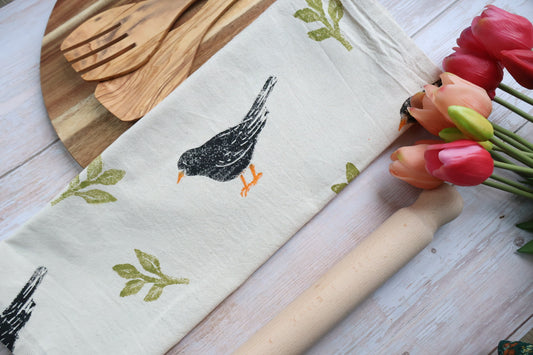 Blackbird Organic Cotton Tea towel