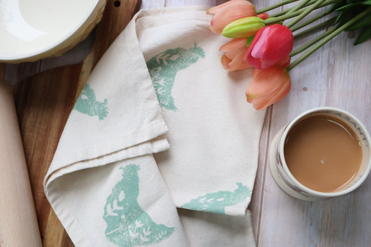 Wildflower Chicken 100% Organic Cotton Tea Towel