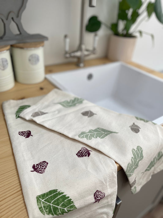 Oak & berries Organic Cotton Tea Towel Set