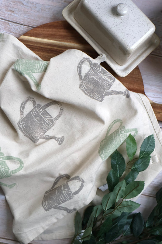 Watering Can 100% Organic Cotton Tea Towel