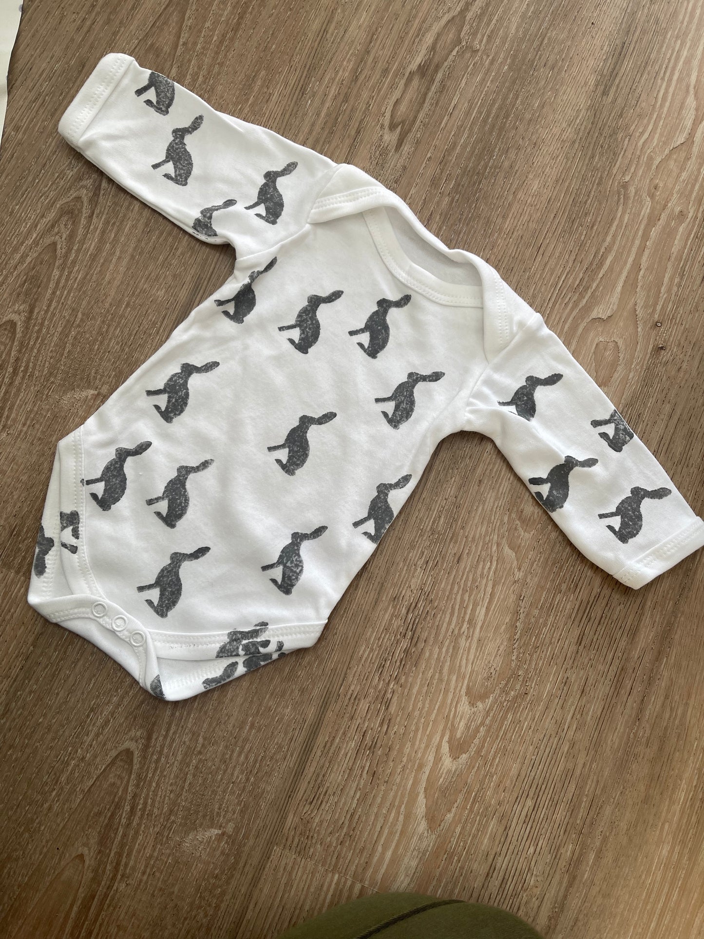 Long sleeve baby grow- Sitting Hares