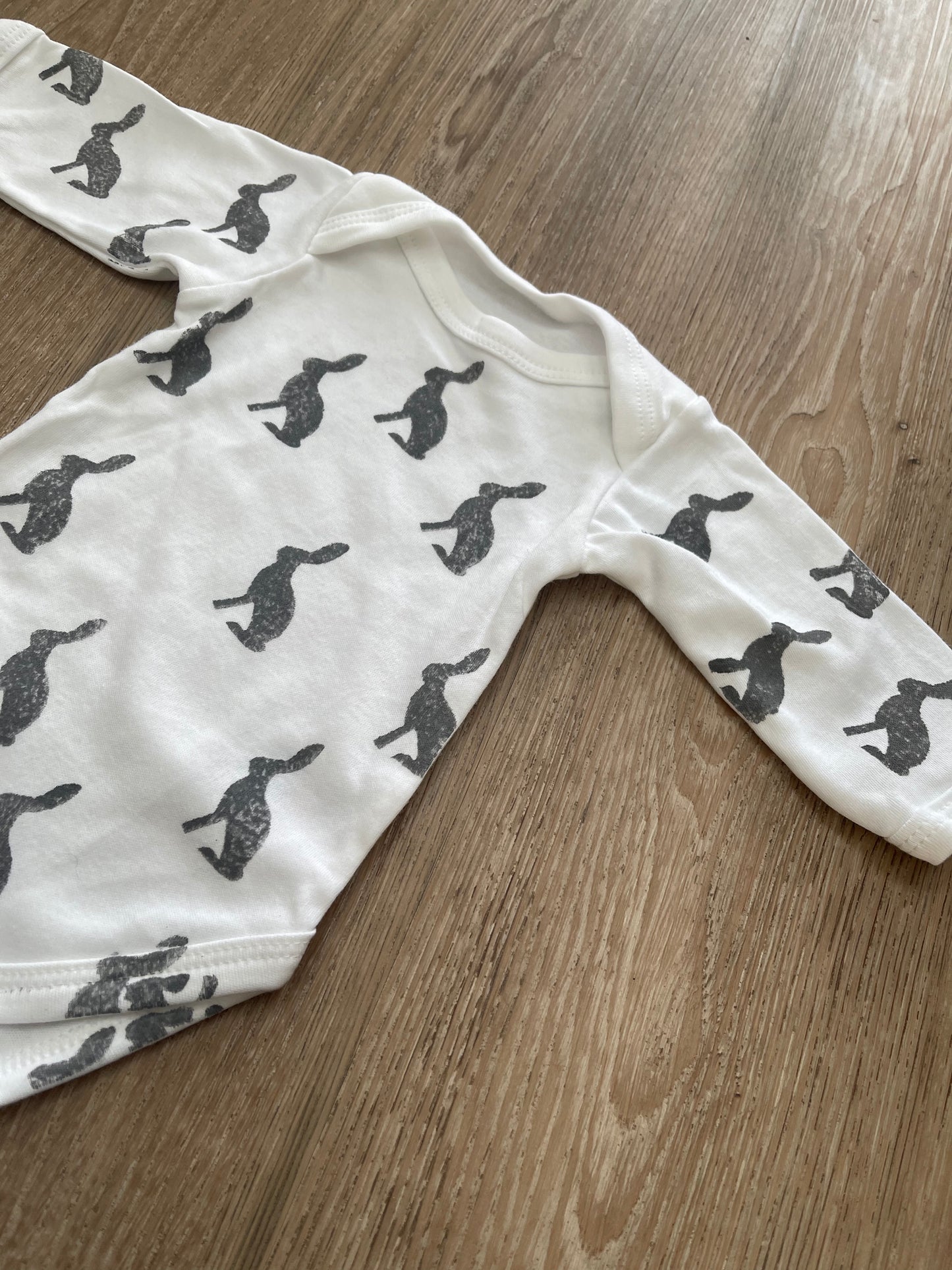 Long sleeve baby grow- Sitting Hares