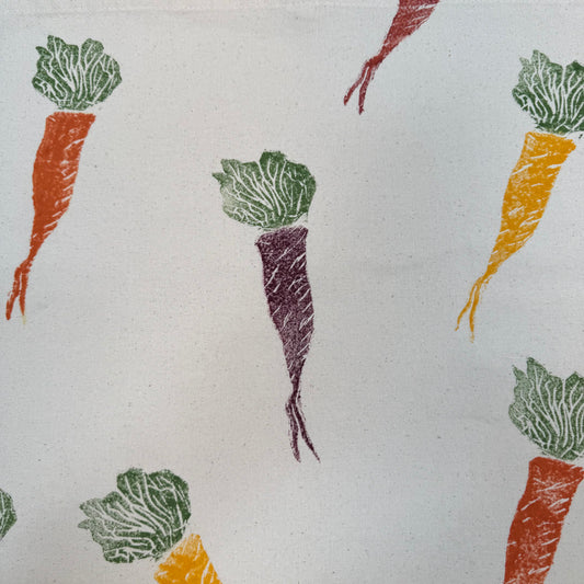 Colourful Carrots- Organic cotton tea towel