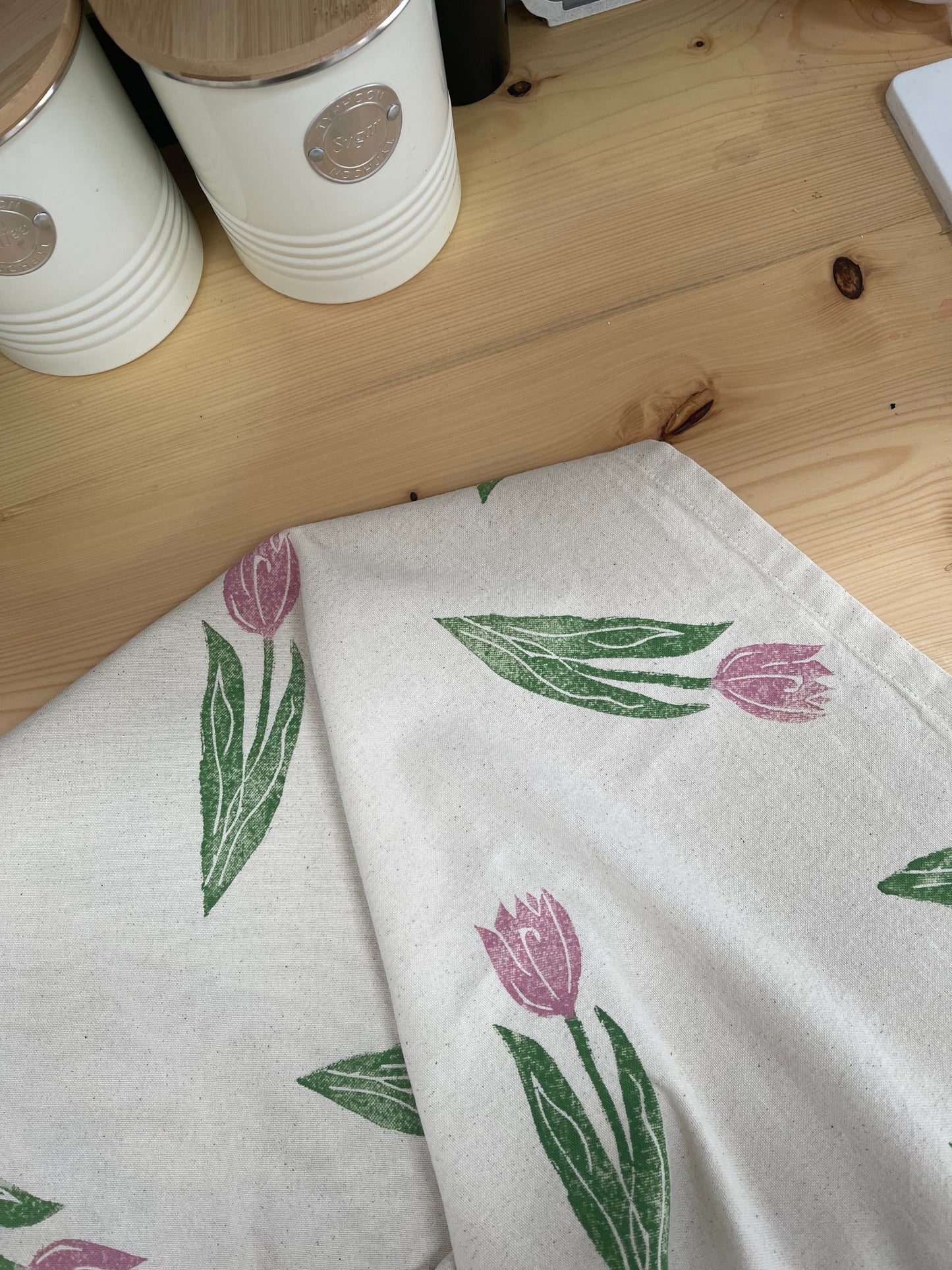 Pink Tulips Organic Tea Towel set