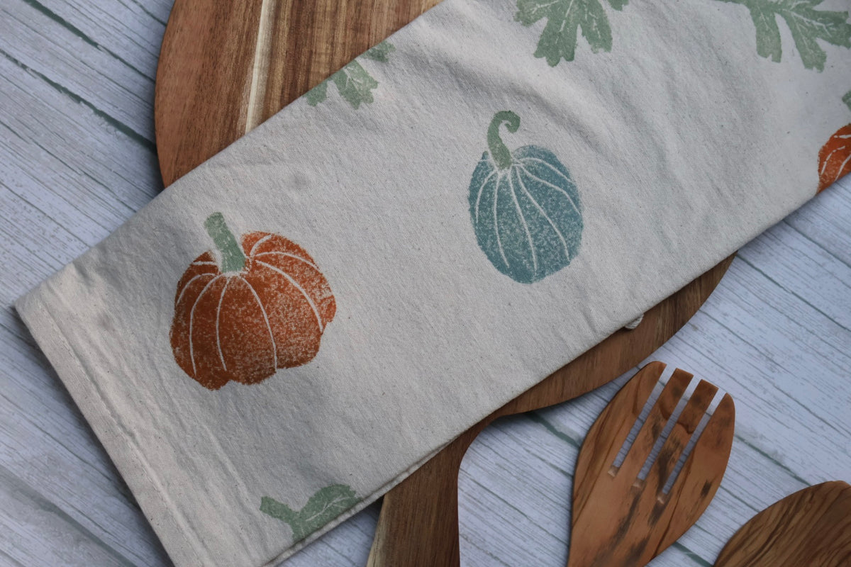 Autumnal Pumpkins & Squash Tea Towel
