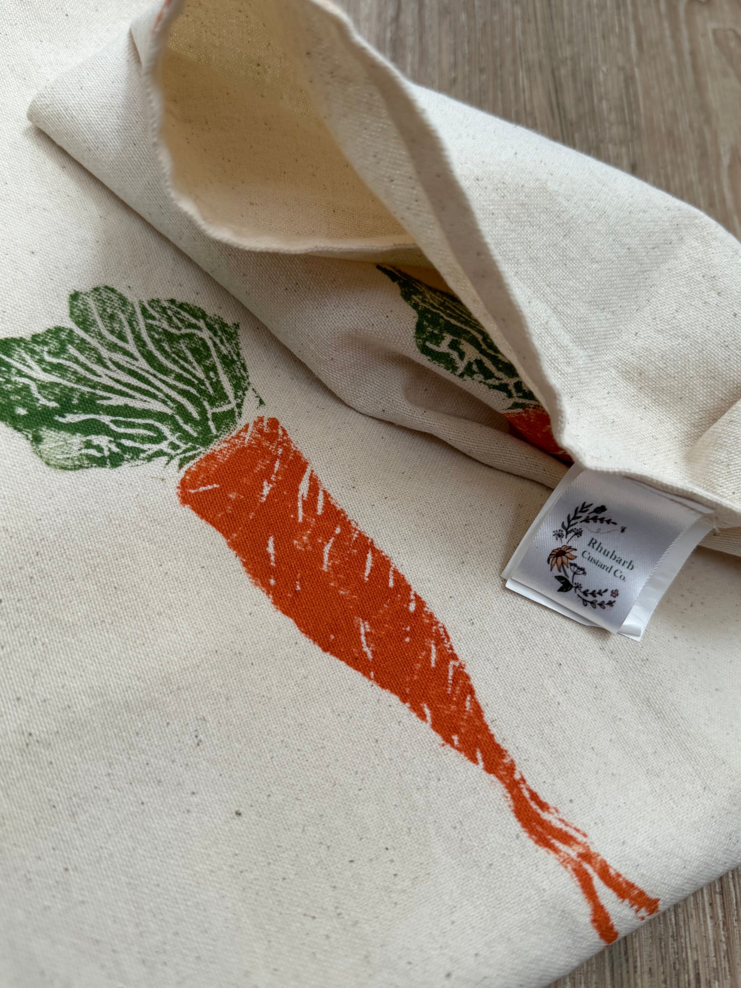 Carrots- Organic cotton tea towel