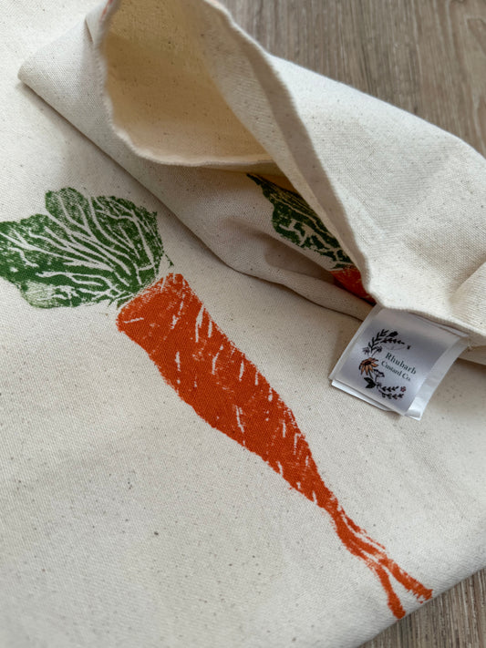 Carrots- Organic cotton tea towel