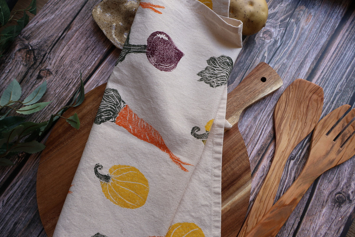 Harvest Vegetables Tea Towel