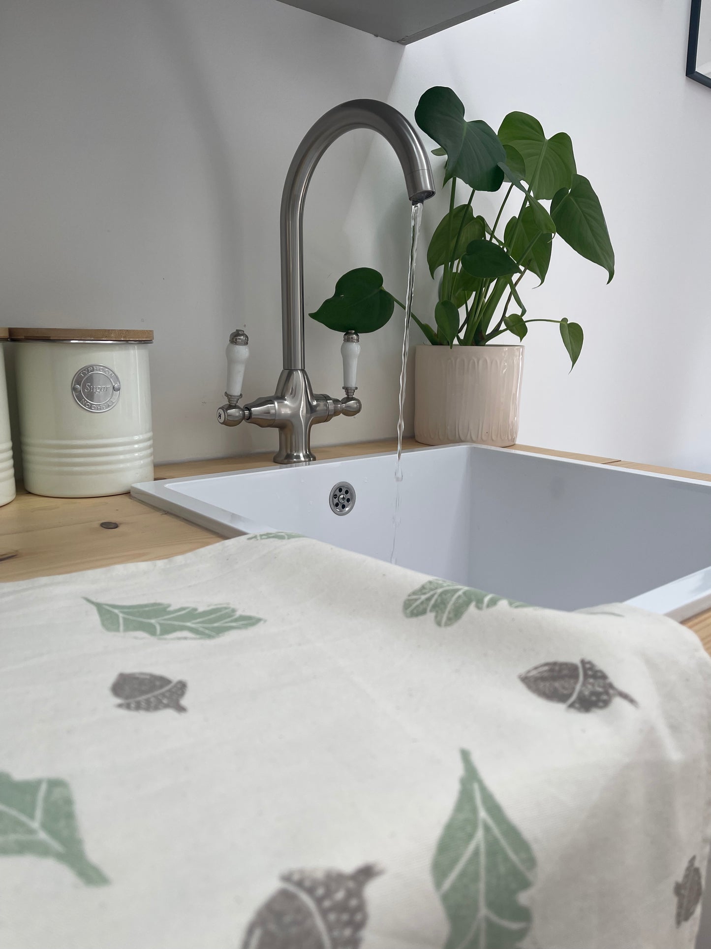 Oak Leaves Organic Cotton Tea Towel