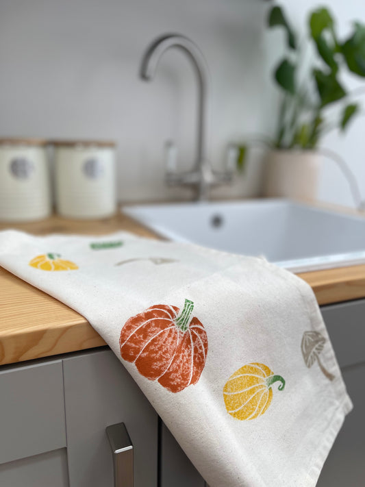 Autumn Pumpkin Tea Towel