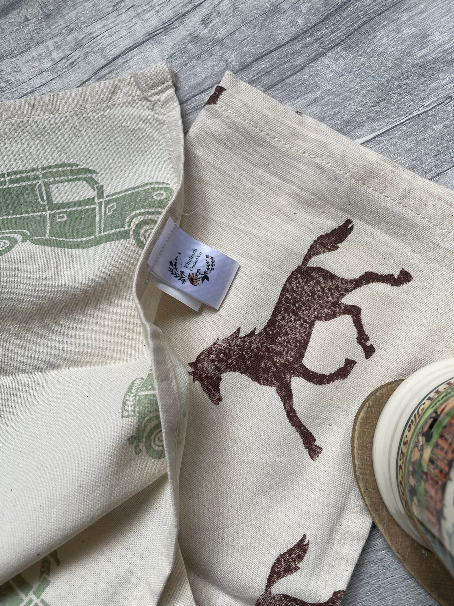 Land rovers & horses Organic Tea Towel Set