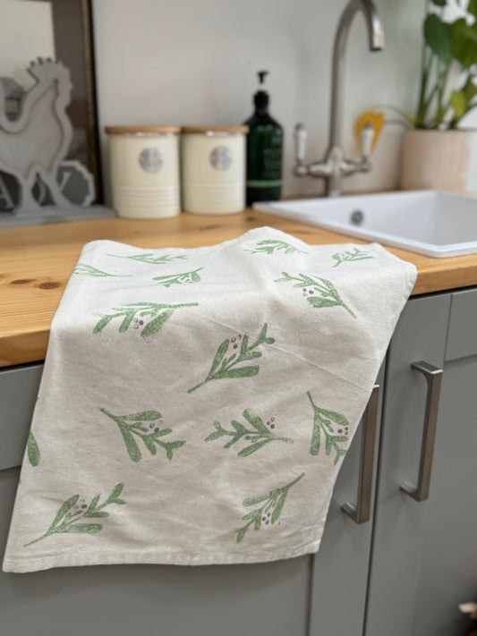 Mistletoe Organic Tea towel