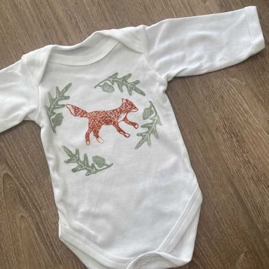 Long sleeve baby grow- Foxes