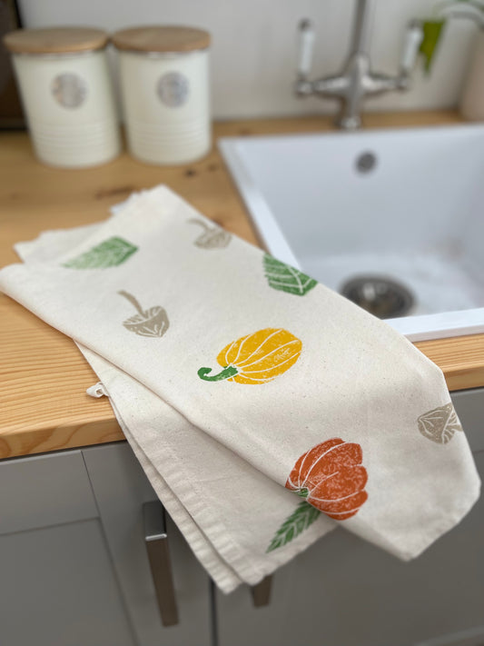 Autumn Pumpkin Tea Towel