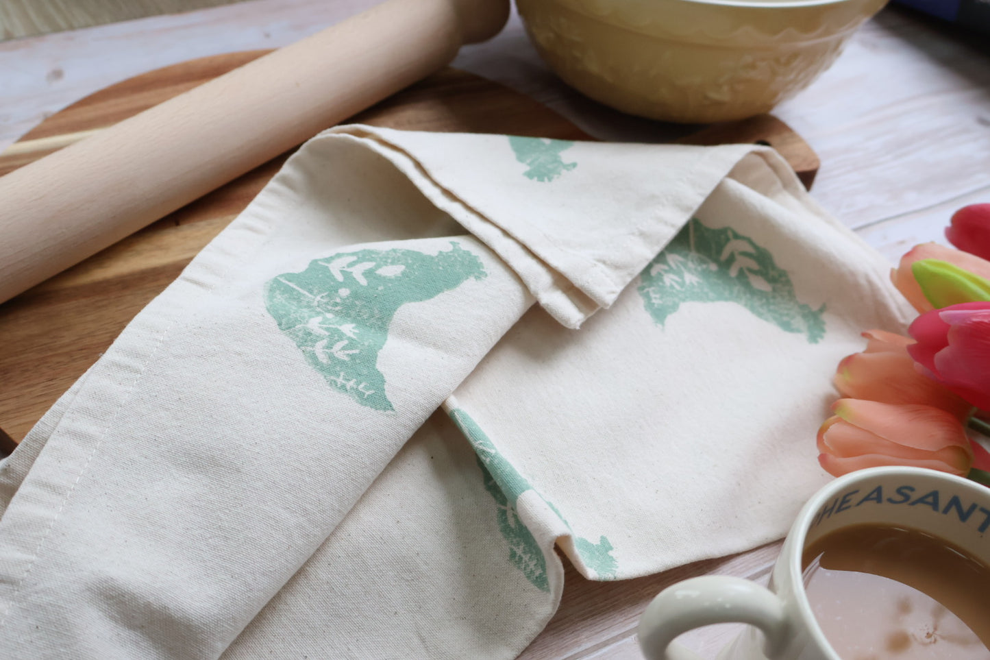 Wildflower Chicken 100% Organic Cotton Tea Towel