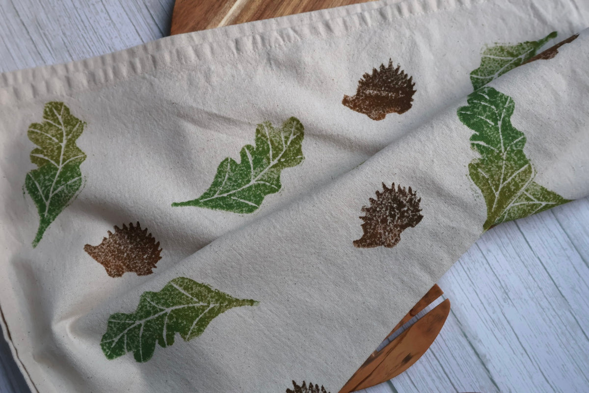 Autumnal Hedgehog Tea Towel