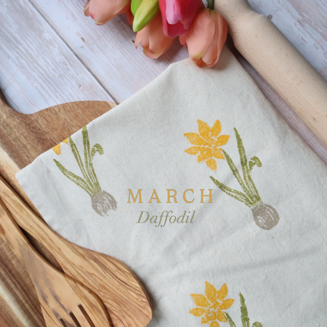 Daffodils 100% Organic Cotton Tea Towel