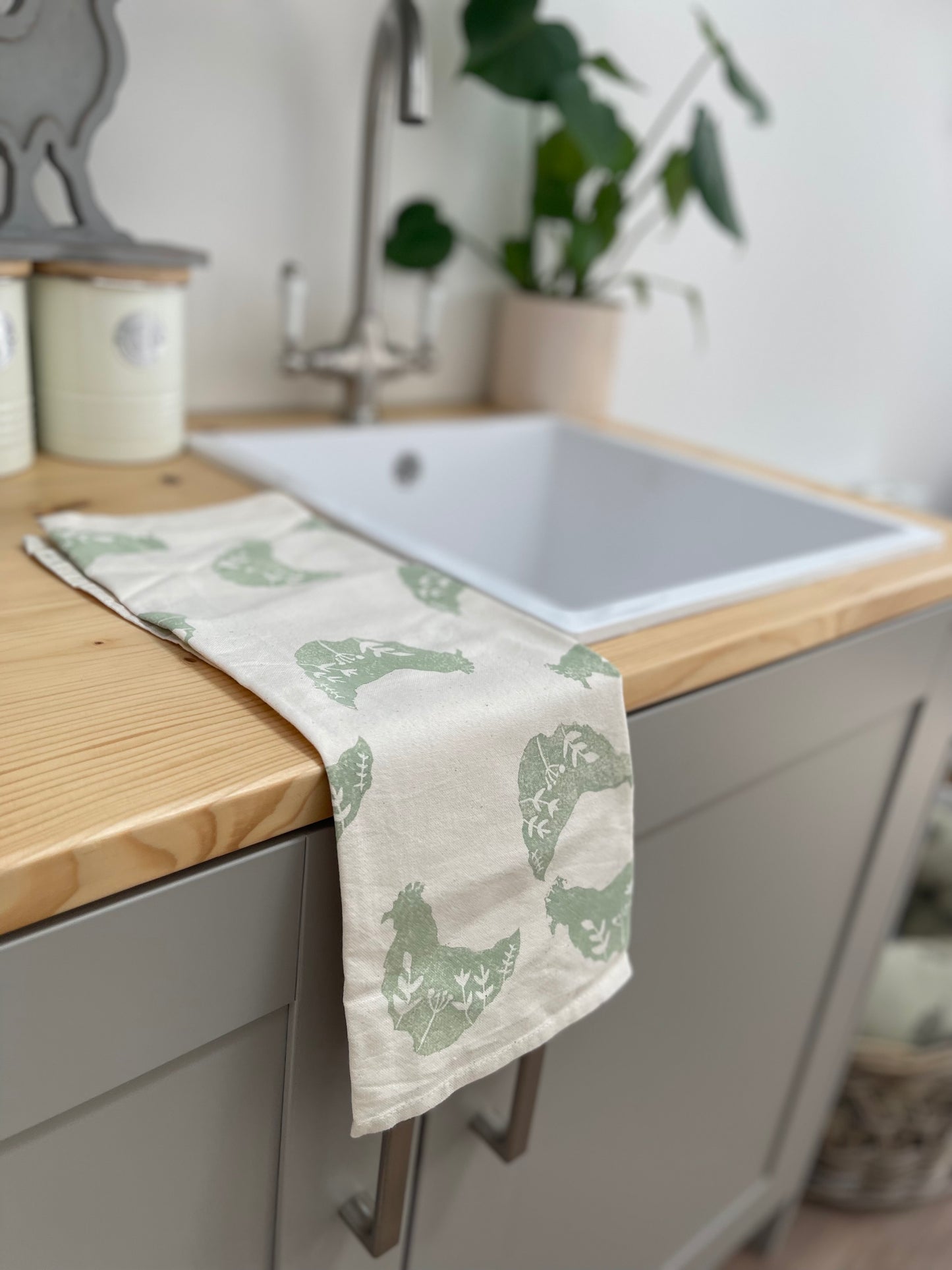 Wildflower Chicken Organic Tea Towel