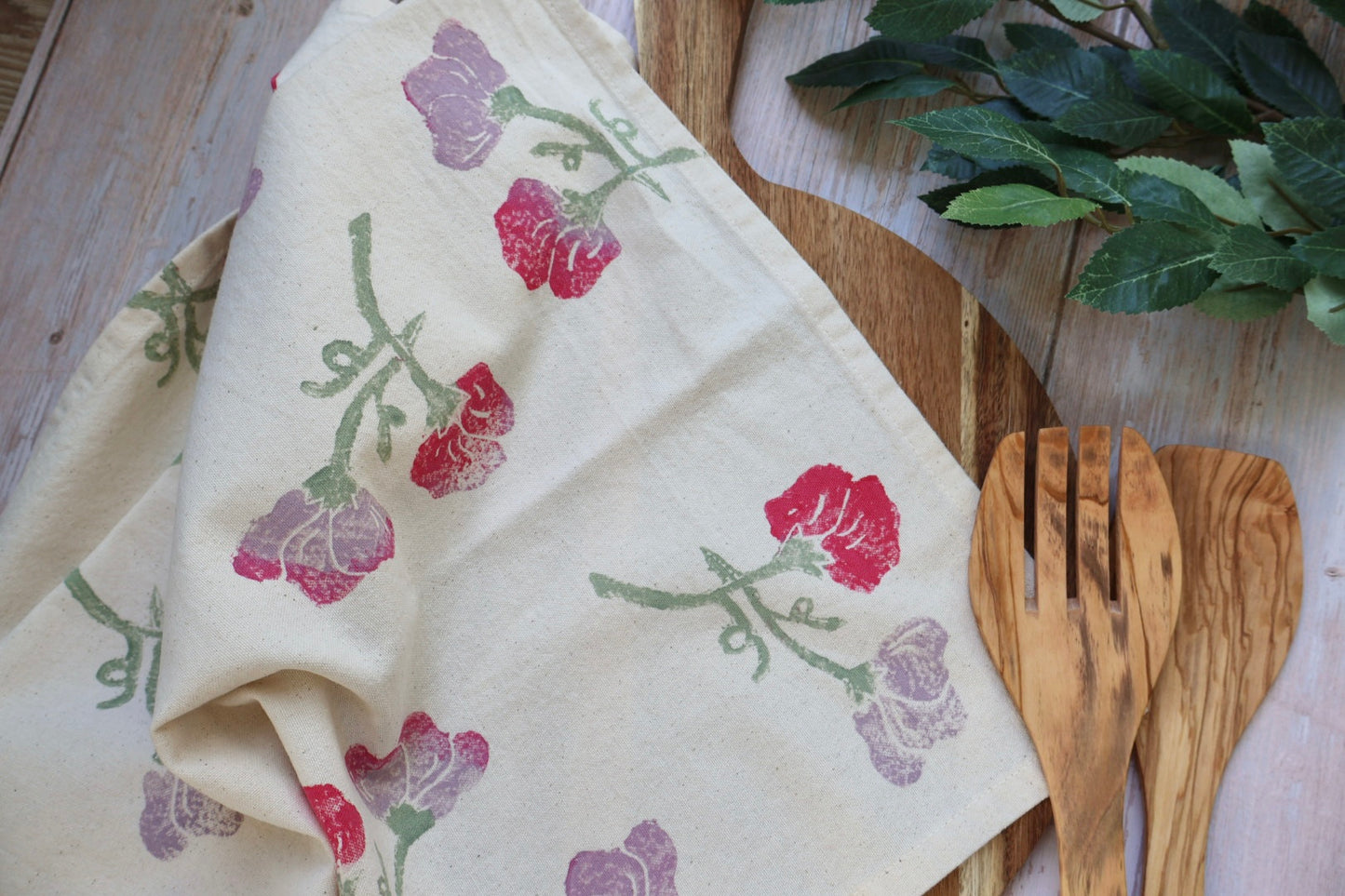 Sweet Pea Organic Tea Towel