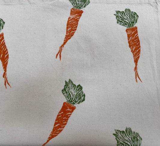 Carrots- Organic cotton tea towel