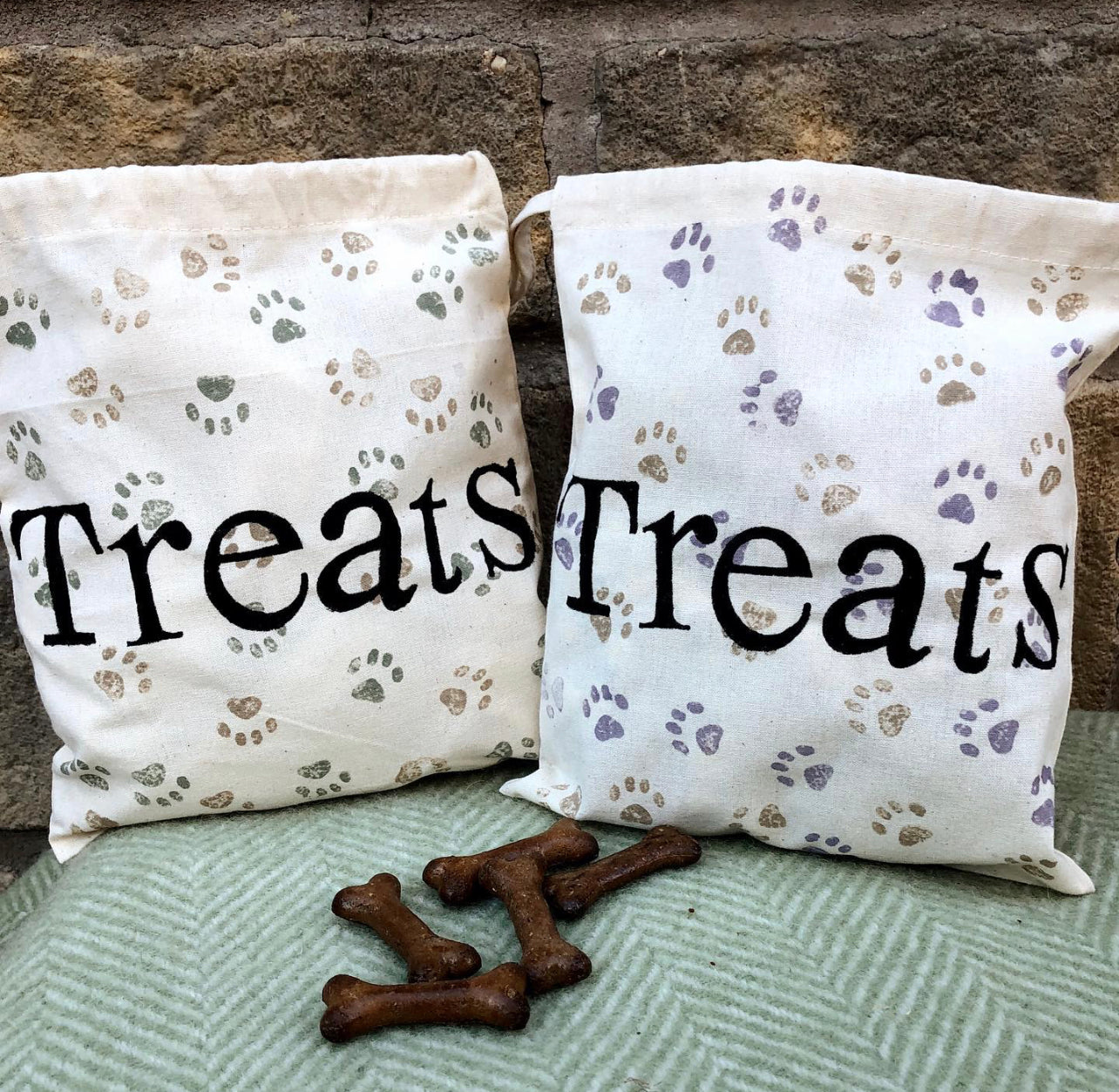 Block Printed Treat Bags