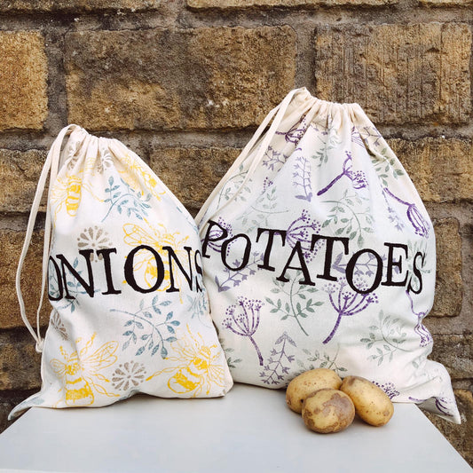 Block Printed Onion and Potato Bags